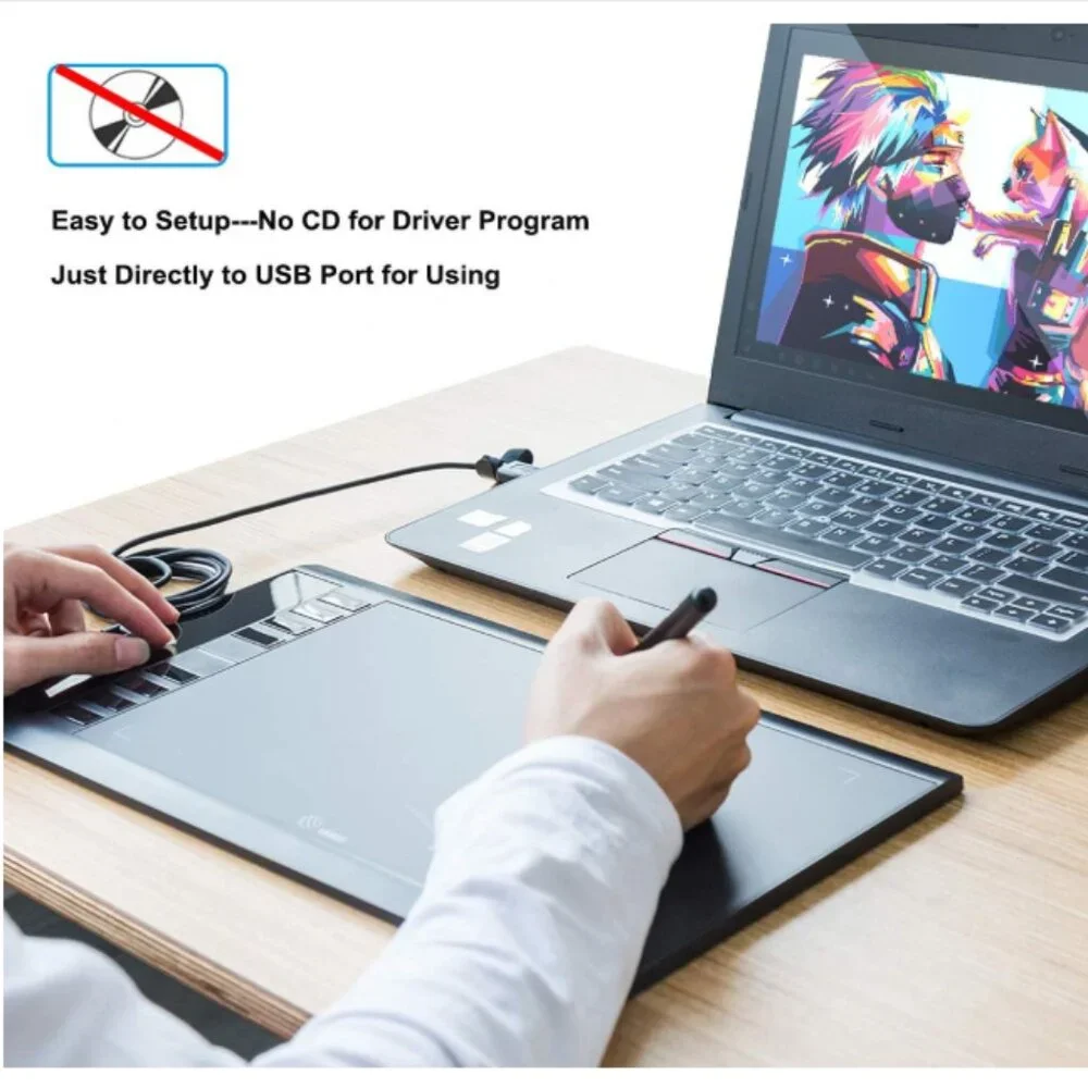 Graphics Drawing Tablet, UGEE M708 10 x 6 inch Large Drawing Tablet with 8 Hot.